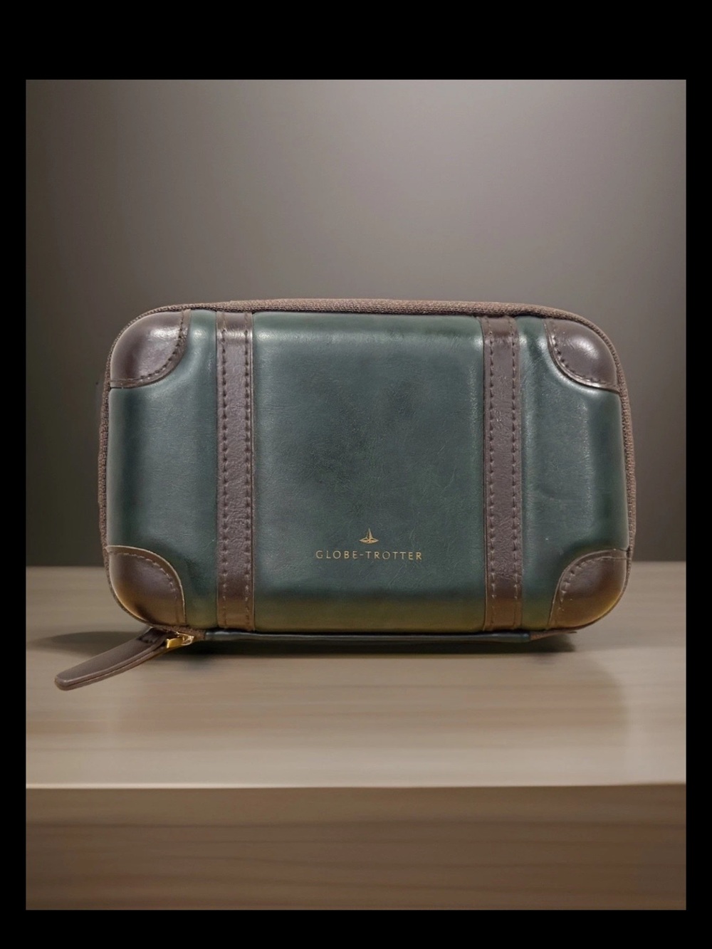 ANA Globe Trotter Emerald Green Amenity Toiletry Kit Bag Flight Travel Case